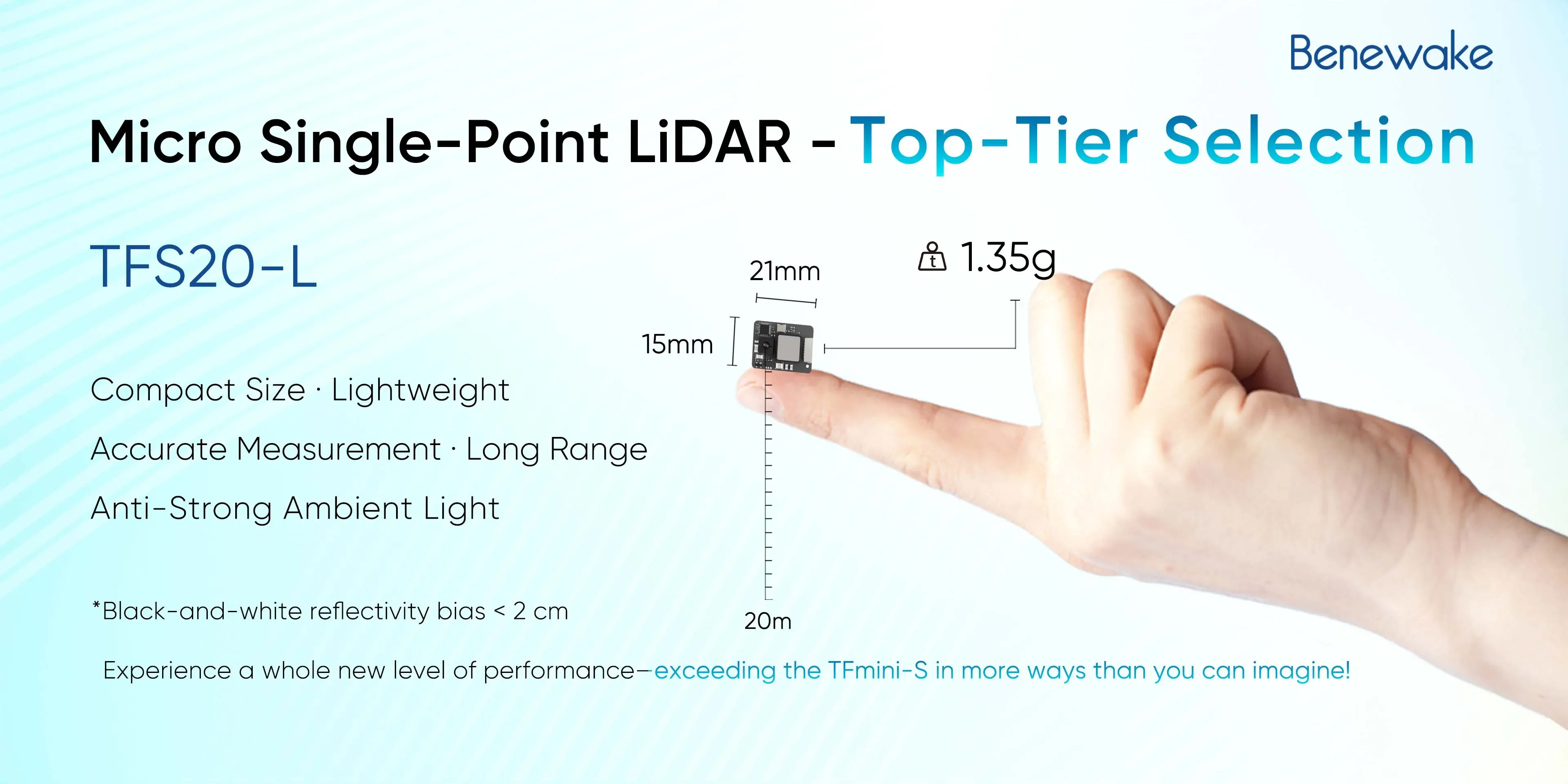 Benewake TFS20-L 20m Micro LiD - огляд і ціна Drone Lidar